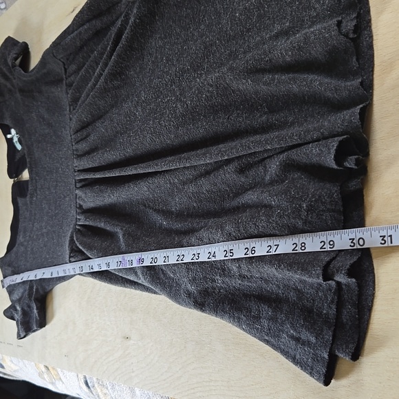 Dark Gray Short Sleeve Dress Size Sm Kimichi Blue Round Neck Mini Rough Edge - Picture 8 of 9